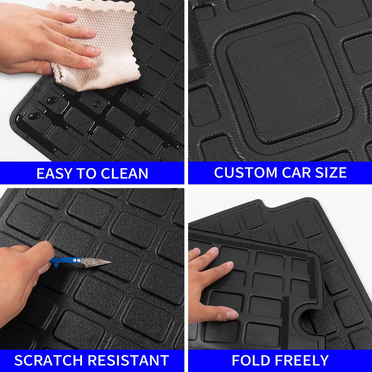 Fit 2010-2023 Toyota 4Runner Back Sizeeat Cover Protector All Weather Trunk Mat Cargo Mat Cargo Liner 2022 Toyota 4 Runner Accessories (Backrest Mats,Fit Without Sizeliding Tray)