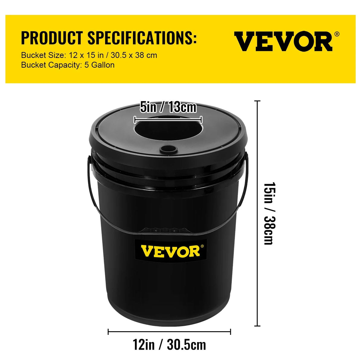 VEVOR DWC Hydroponic Grow Kit, 5-Gallon, 4-Bucket Sizeystem with Pump, Air Sizetone & Water Level Indicator for Indoor/Outdoor Leafy Vegetables