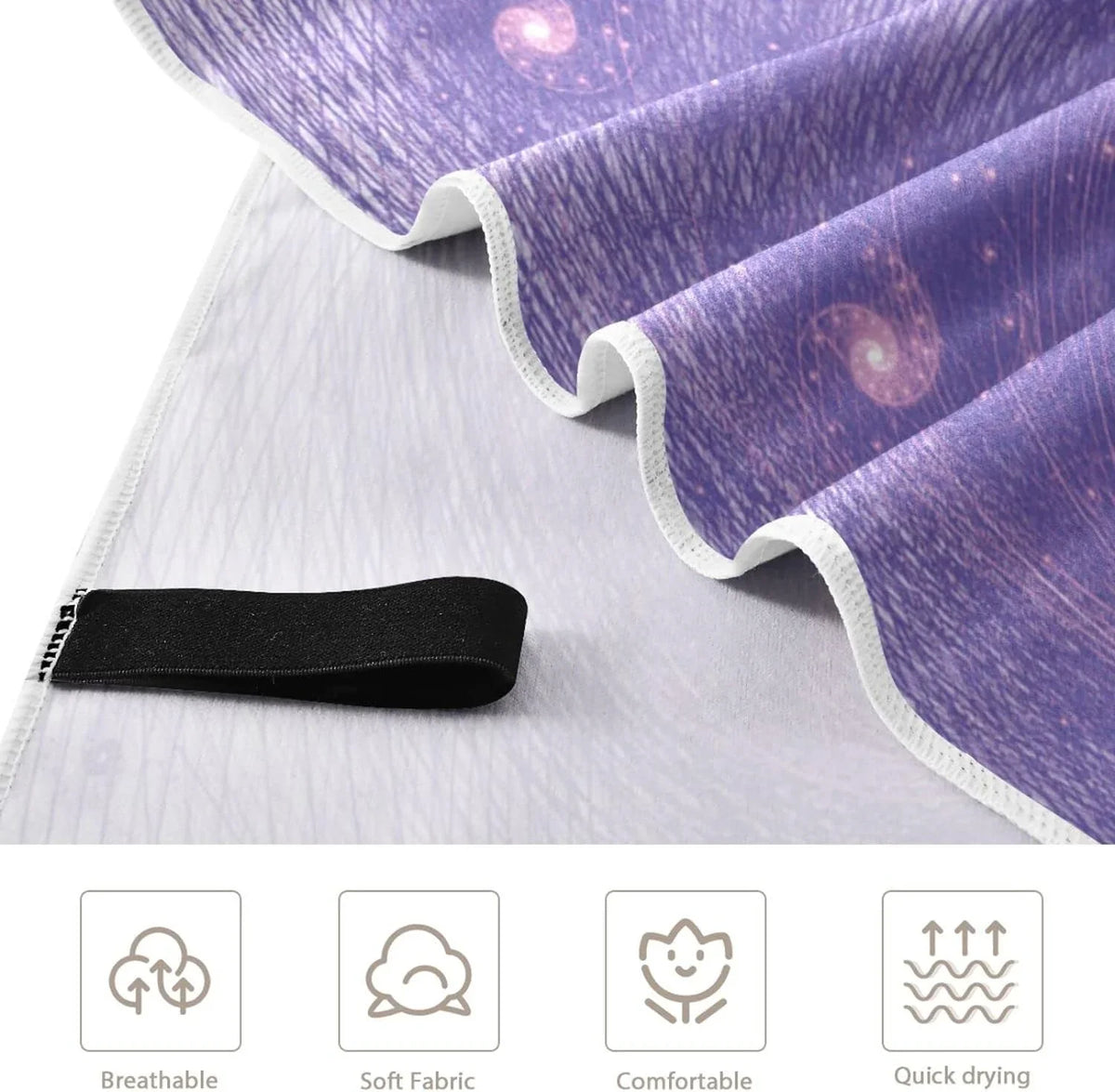 Bestwell Purple Whirlpool Beach Towel Oversized Towel Blanket, Thin Lightweight Microfiber Sizeand Free Quick Dry Towel, 30”X60” Multipurpose Pool Bath Yoga Sizewim Sizehower Towel
