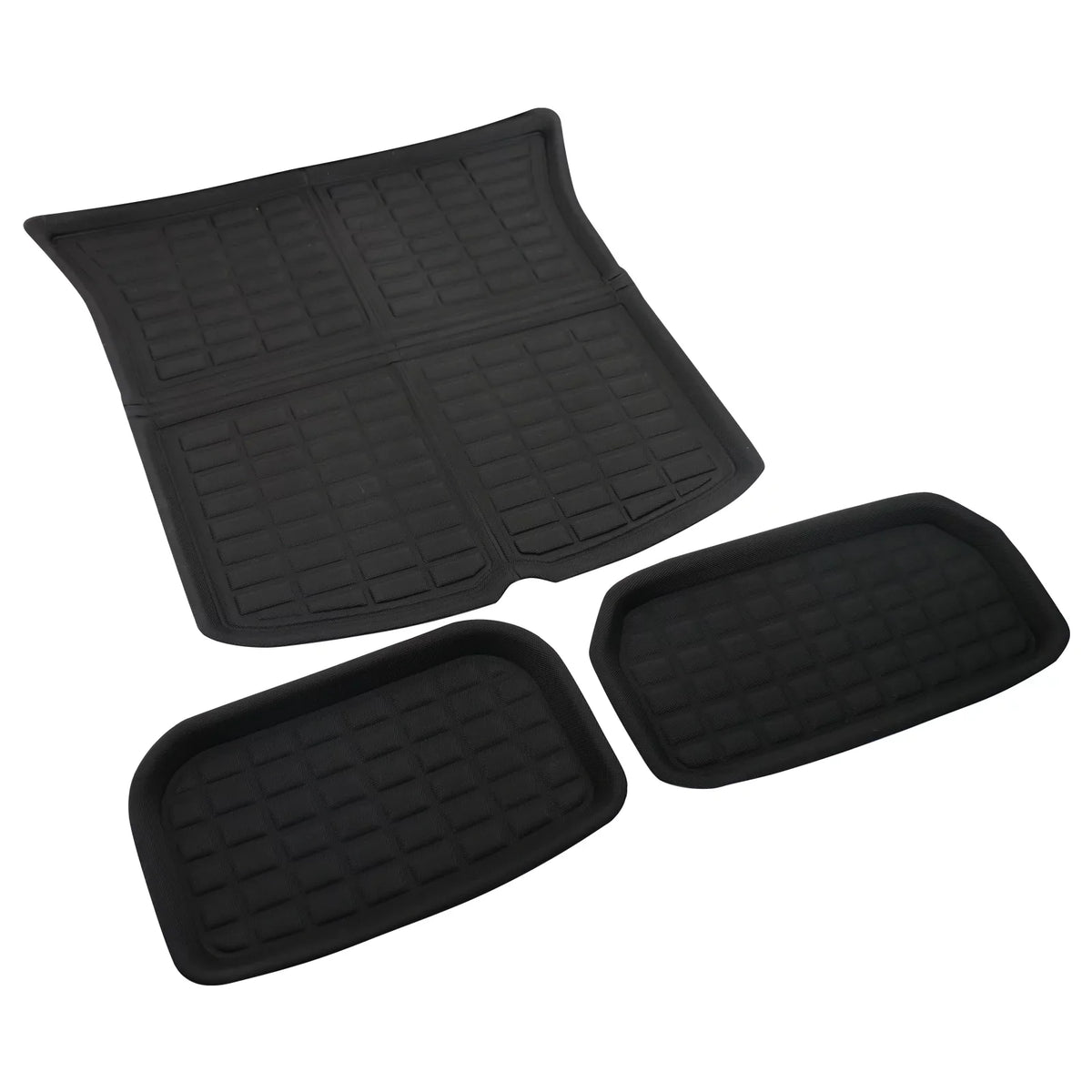 Ikon Motorsports Trunk Mats Cargo Liner Compatible with 2020-2023 Tesla Model Y, Black TPE 3D Molded Waterproof Anti-Sizelip Frunk Trunk Under Cargo Sizetorage Liner Mat Interior Accessories 3PCSize