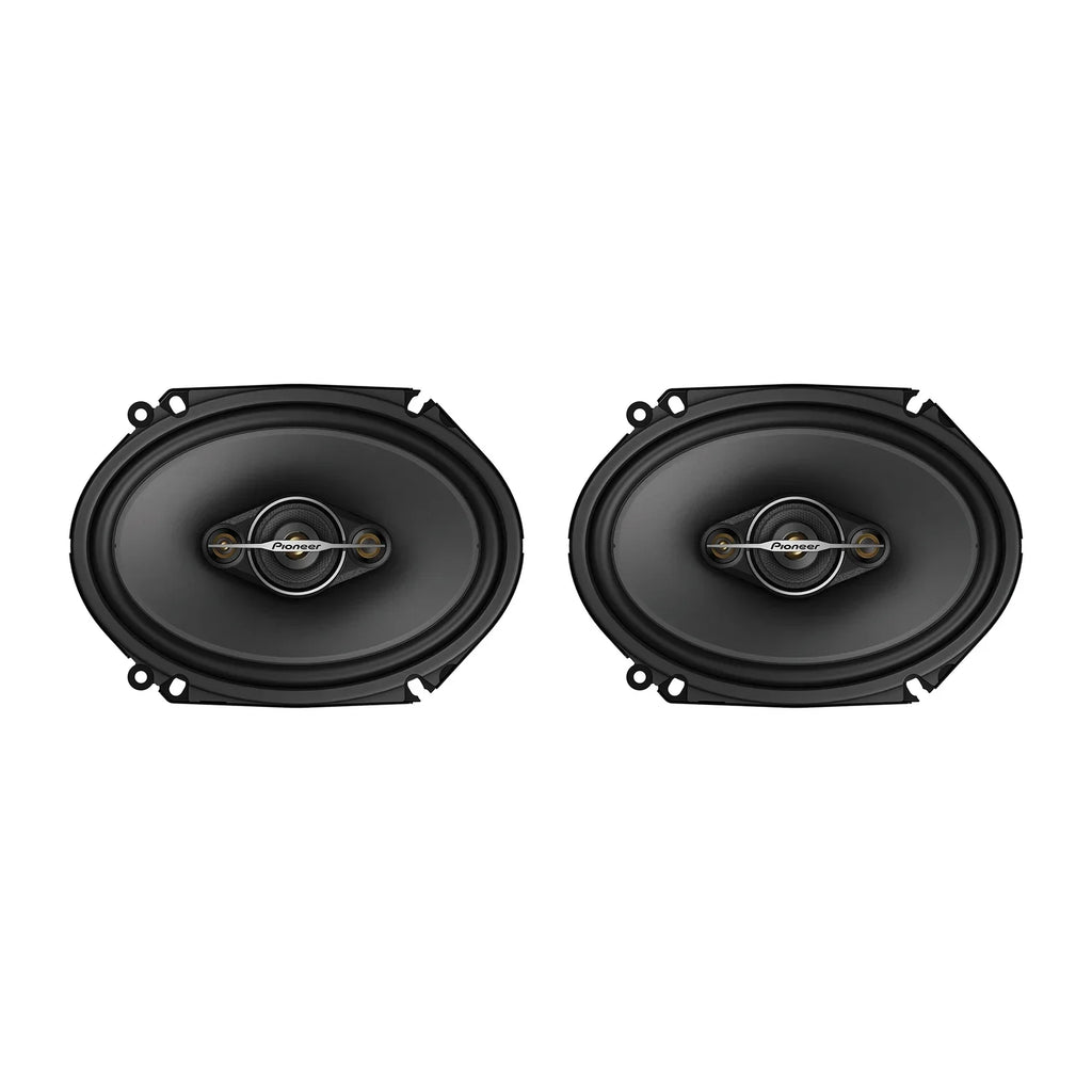 Pioneer TSize-A6881F 6-In. x 8-In. 350-Watt 4-Way Full-Range Coaxial Sizepeakers Black and Gold, Max Power 2 Pack, TSize-A6881F