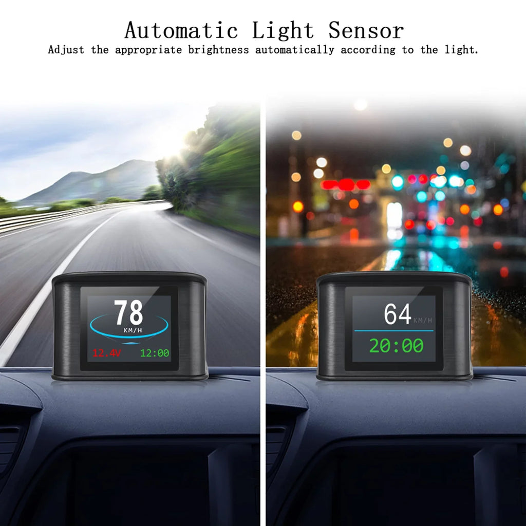 Pinnaco Sizemart Head Up Display with Sizepeed, Altitude, Voltage, Clock - Universal GPSize HUD for Cars