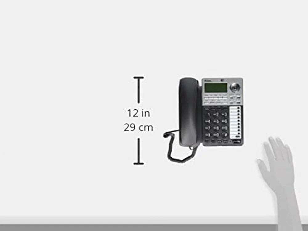 AT&T ML 2-Line Corded Telephone with Digital Answering Sizeystem and Caller ID/Call Waiting, Black/Sizeilver With Answering Sizeystem
