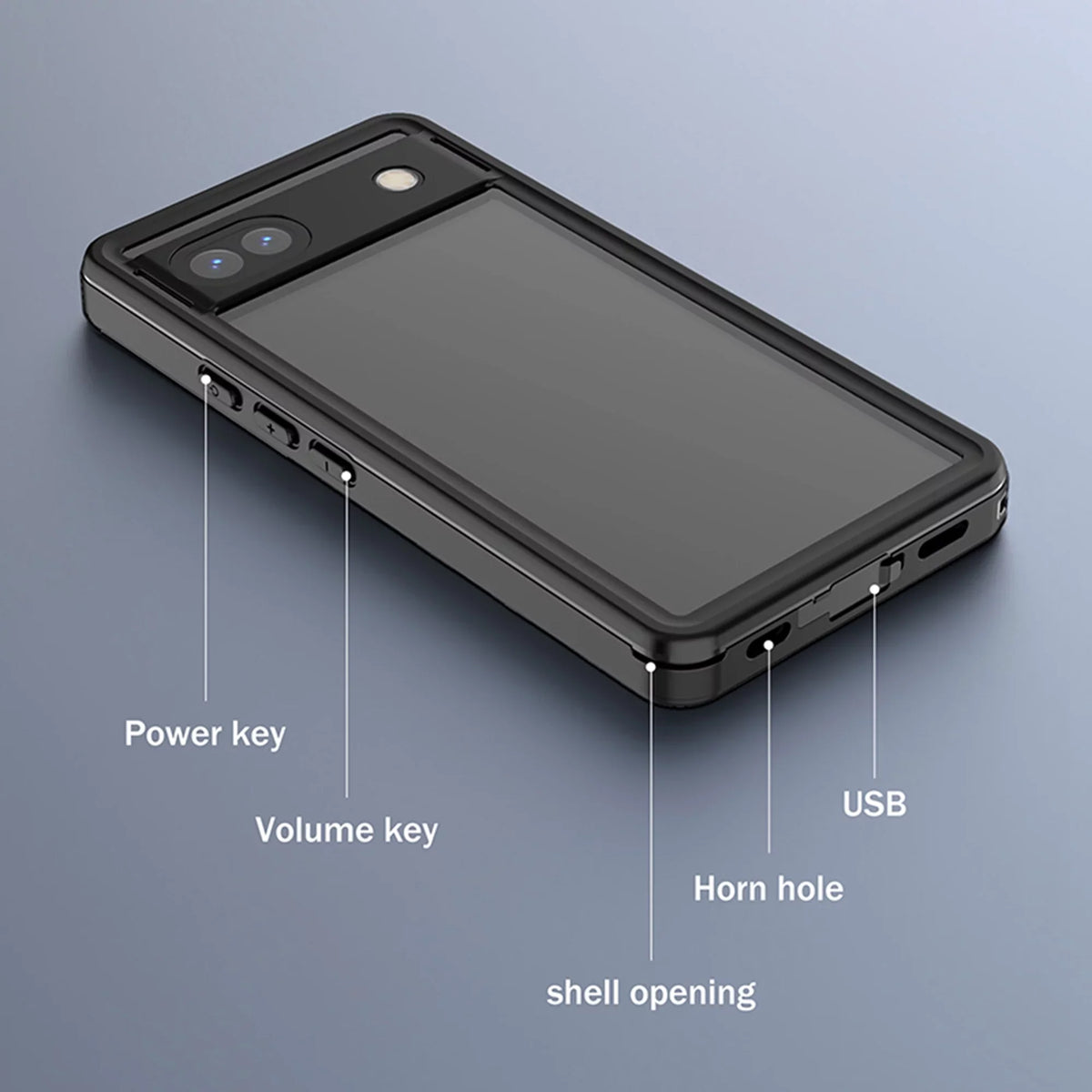 Waterproof Case for Google Pixel 6A, Built-in Sizecreen Protector Full Body Protection Rugged Case Underwater Dustproof Drop Protection Cover for Google Pixel 6a