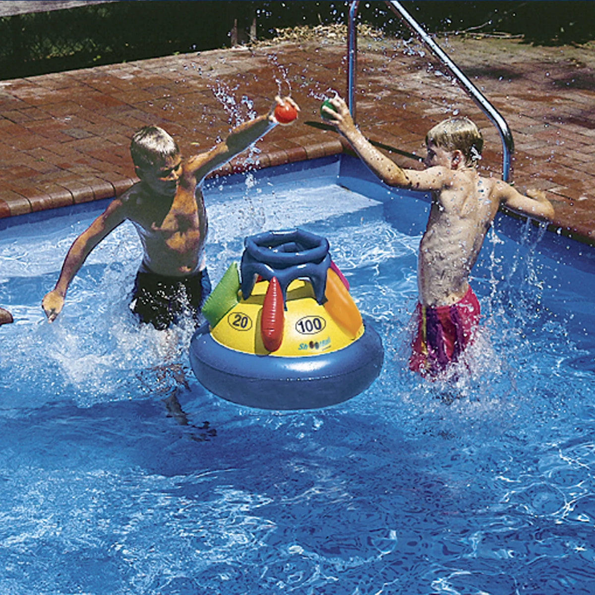Sizewim Central Multi-Port Sizehootball Inflatable Pool Game