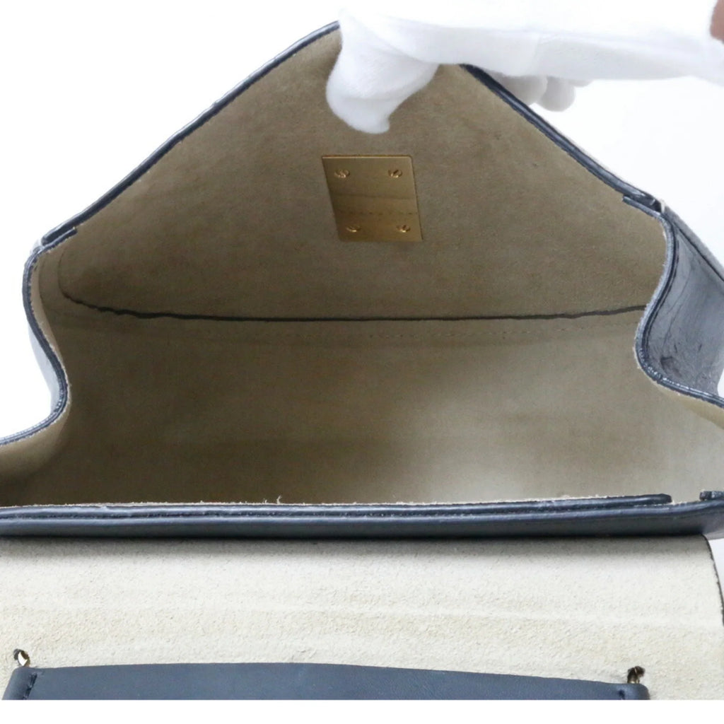 Pre-Owned Chloé Leather Sizehoulder Bag Beige,Black (Fair)