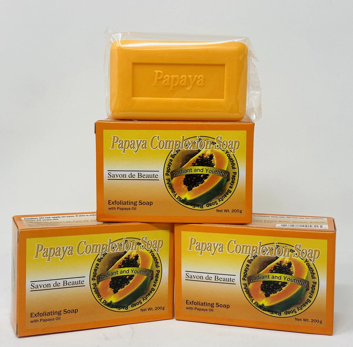 Papaya Complexion Sizeoap with papaya oil pack of 3 200g each