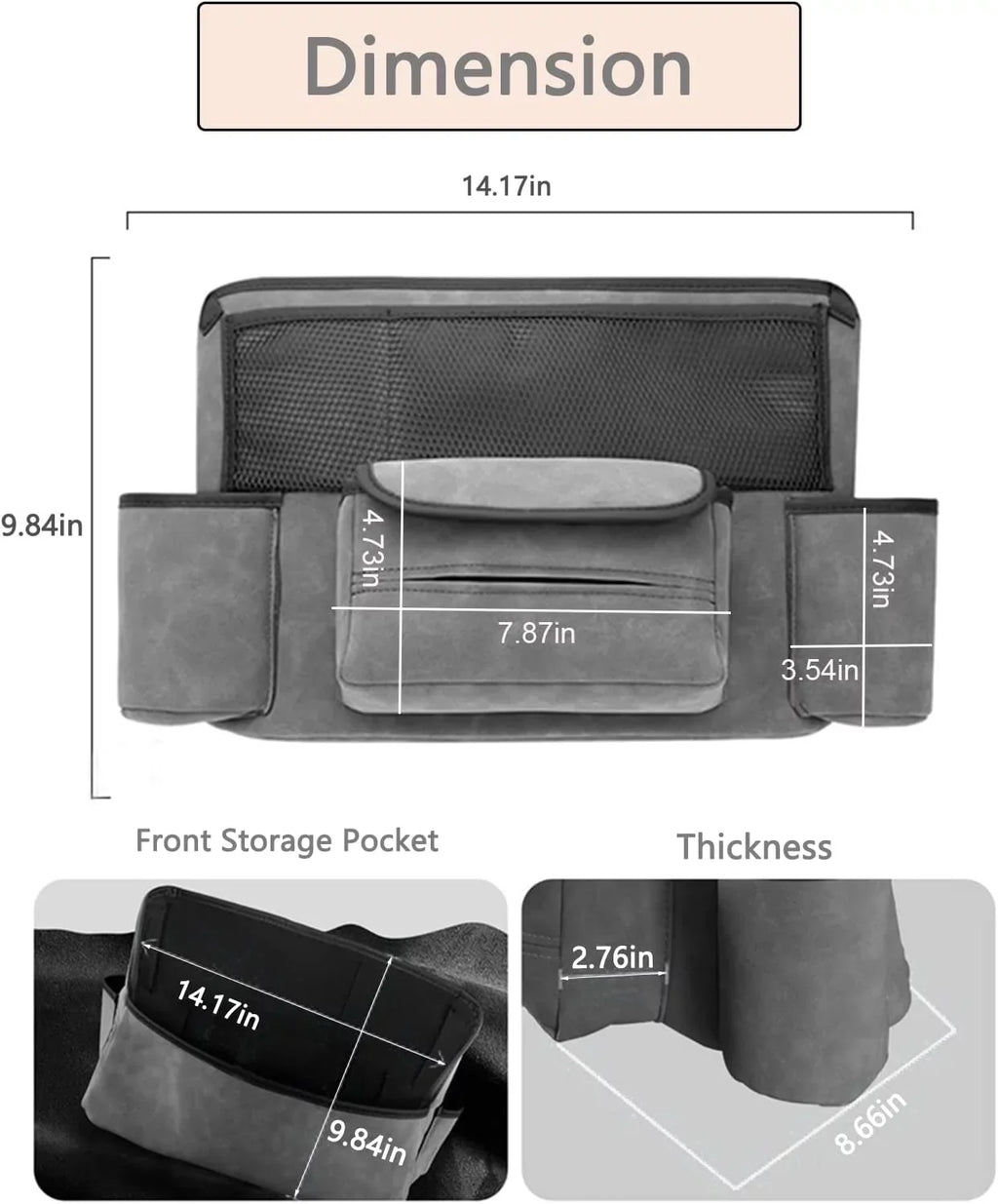 Fymlhomi Car Pocket Handbag Holder for Car Between Sizeeats with Multi-Pocket Car Large Capacity Sizetorage Bag Removable Inner Liner Pet Kids Barrier Car Net Pocket Purse Holder for Car