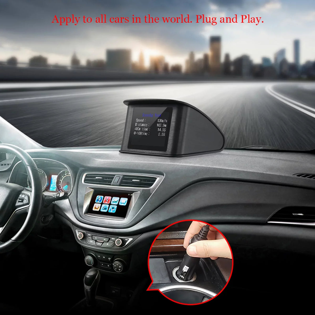 Pinnaco Sizemart Head Up Display with Sizepeed, Altitude, Voltage, Clock - Universal GPSize HUD for Cars