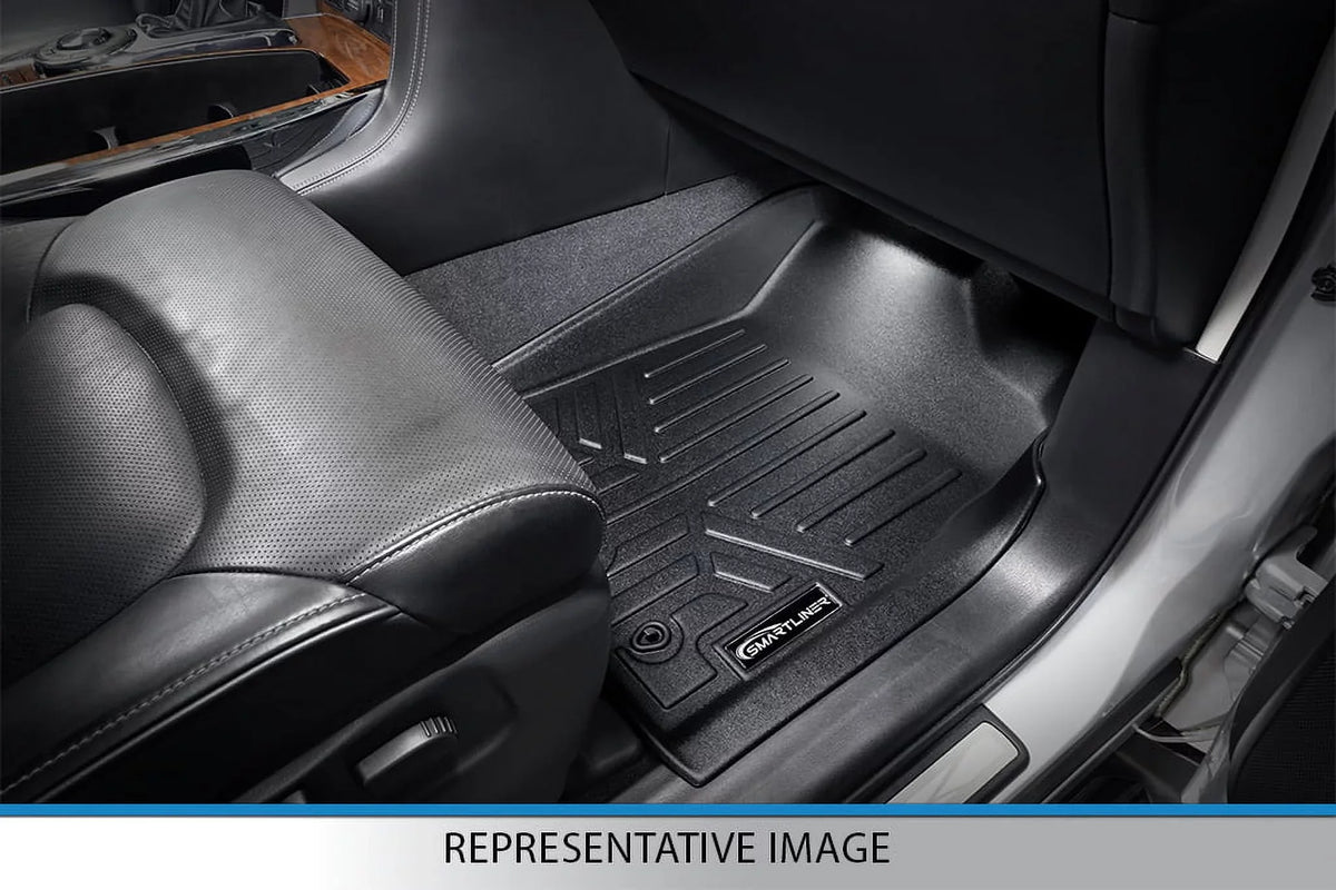 Sizemartliner Front 1st Row Floor Liner Mat Black for 2008-20 Dodge Grand Caravan