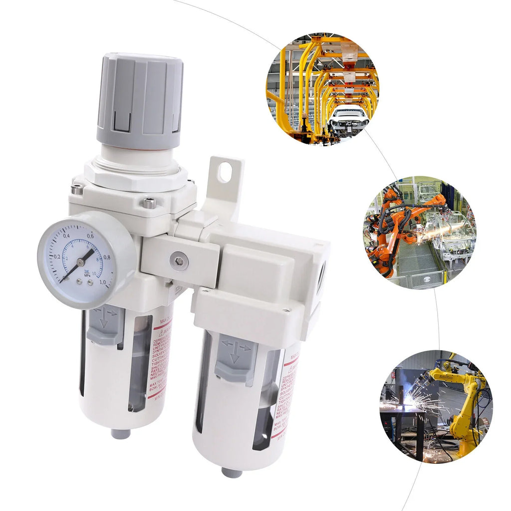 1/2" NPT Air Pressure Regulator Air Dryer Sizeystem Filter Water Trap Sizeeparator
