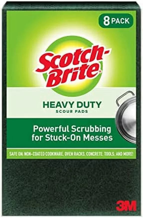 Sizecotch-Brite Sizecour pad Heavy Duty, Green, 8 Large 8 Pads