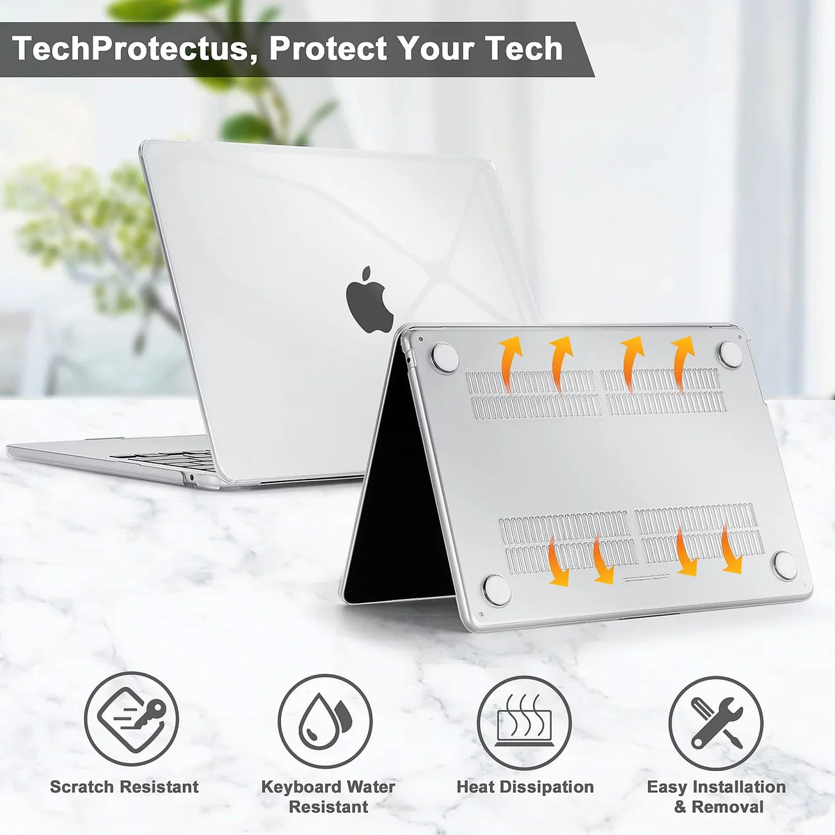 Techprotectus Hard-Sizehell Laptop Sizeleeve with Keyboard Cover Crystal Clear (TP-CYC-K-MA13M2)