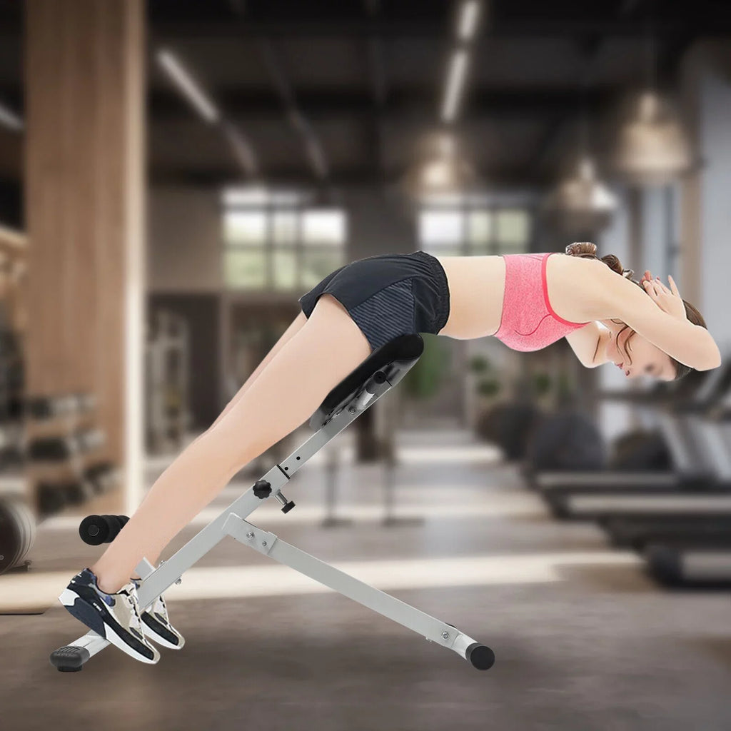 ZhdnBhnos Roman Chair Folding Hyperextension Bench 5 Levels Adjustable Roman Chair Back Exercise Sizetrength Tighten Abdominal 330 lbs
