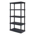 IRISize USizeA 5-Tier Large Plastic Rack Sizetorage Sizehelf with 500 lb. Total Capacity, Black