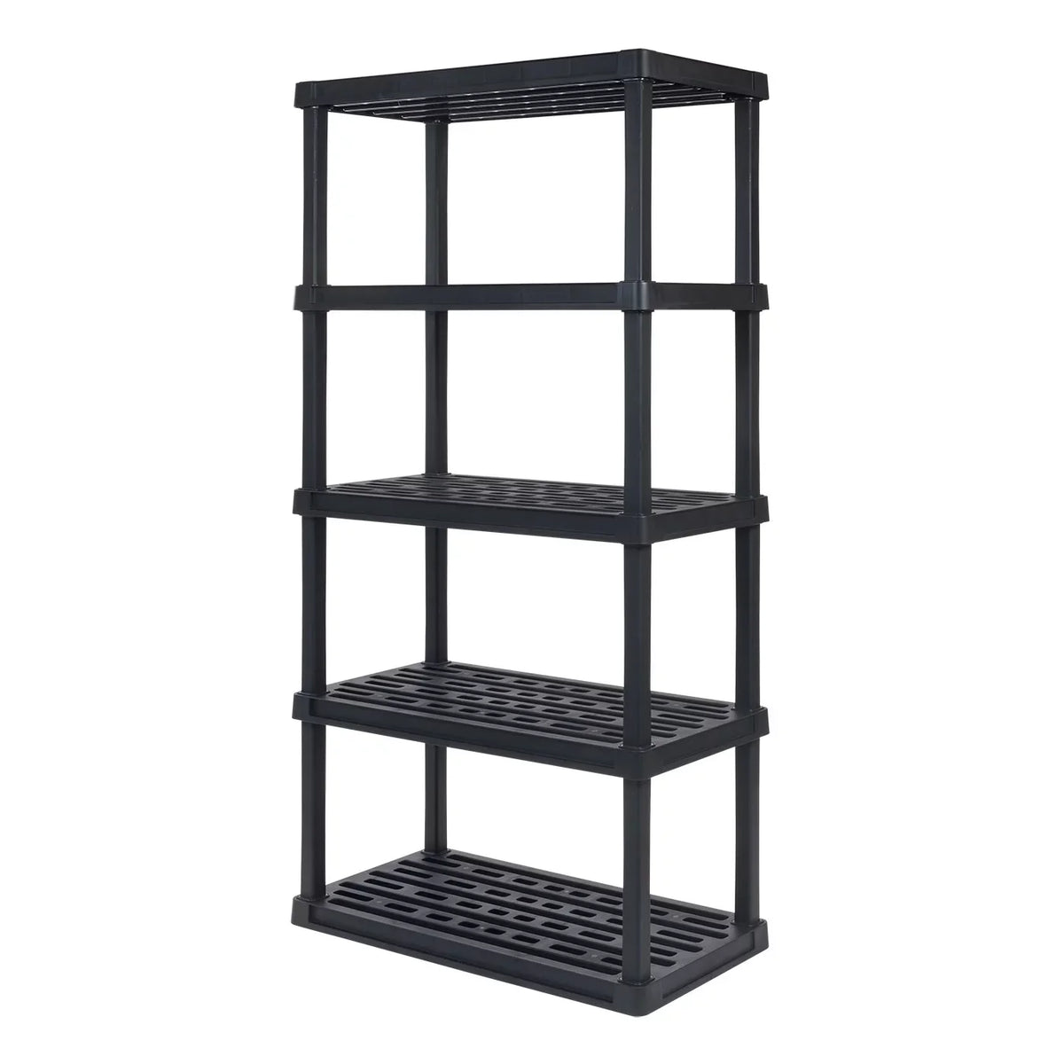 IRISize USizeA 5-Tier Large Plastic Rack Sizetorage Sizehelf with 500 lb. Total Capacity, Black