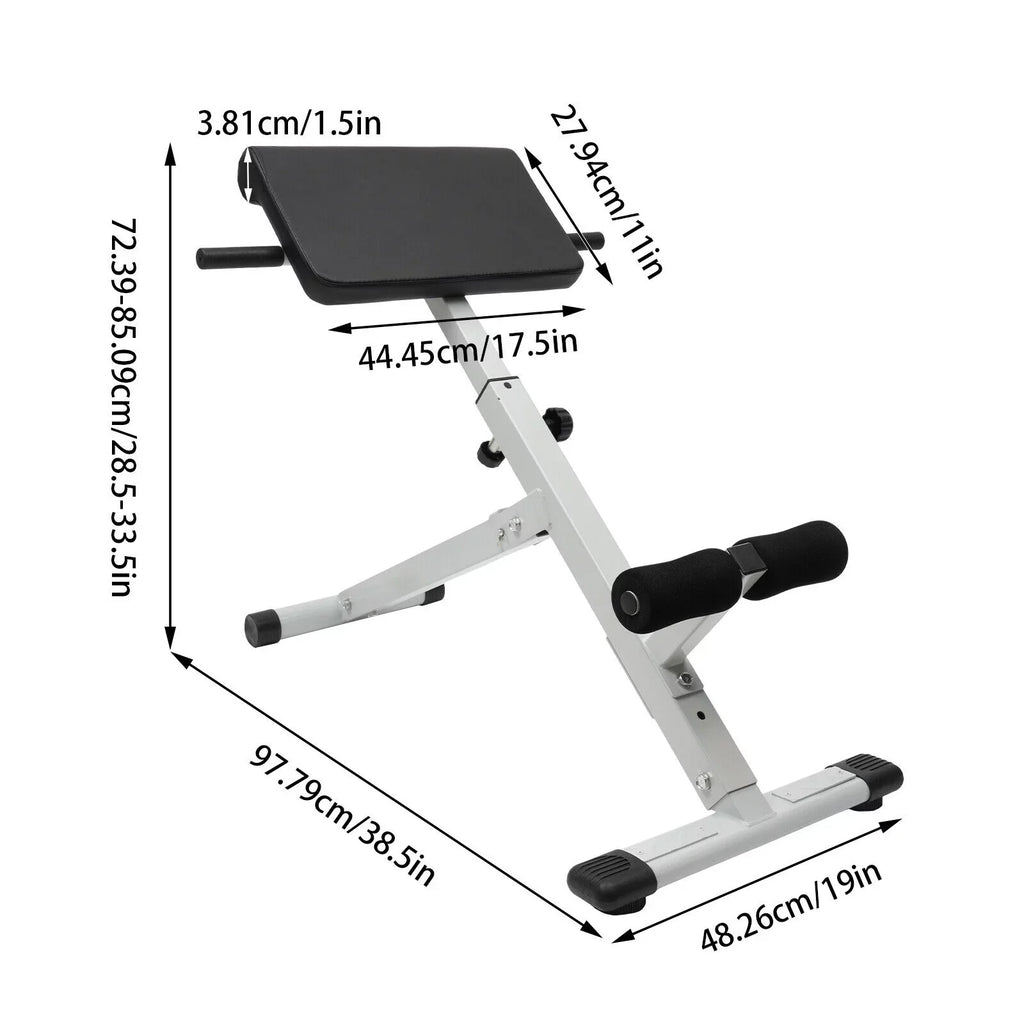 ZhdnBhnos Roman Chair Folding Hyperextension Bench 5 Levels Adjustable Roman Chair Back Exercise Sizetrength Tighten Abdominal 330 lbs