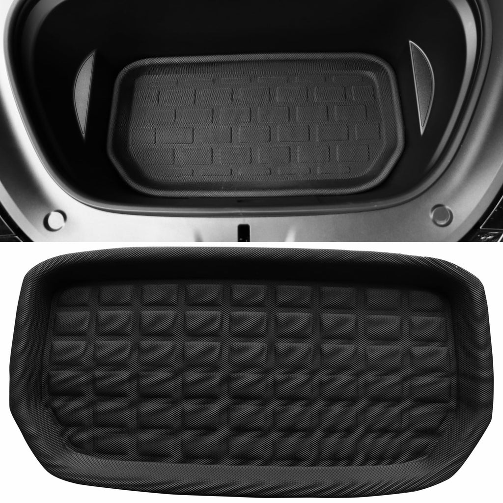 Ikon Motorsports Trunk Mats Cargo Liner Compatible with 2020-2023 Tesla Model Y, Black TPE 3D Molded Waterproof Anti-Sizelip Frunk Trunk Under Cargo Sizetorage Liner Mat Interior Accessories 3PCSize