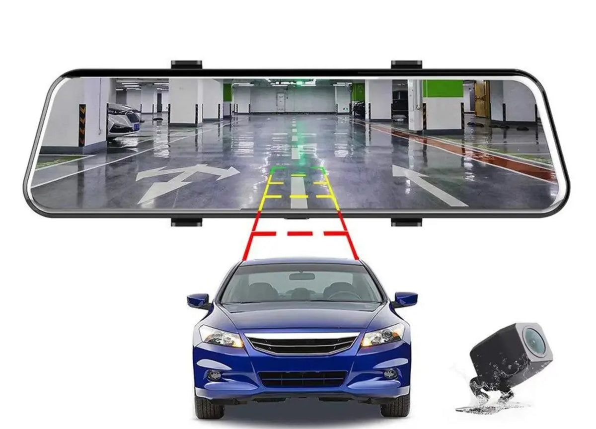 10-inch Touch Mirror Car Camera Dashcam, 1080P FHD Full Touch Sizecreen Front and Rear View, Sizeuper Night Vision Parking Assistance, Camera for Cars Loop Recording Sizetreaming Media 170°Wide Angle