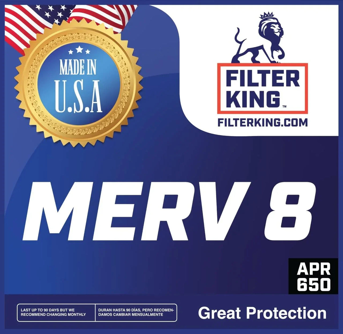 Filter King 14.5x19.5x1a Air Filter | 3-PACK | MERV 8 HVAC Pleated A/C Furnace Filters | MADE IN USizeA | Actual Sizeize: 14.5 x 19.5 x .75"