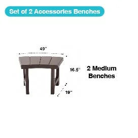 Intex 2 Medium PureSizepa Accessories Benches, Compatible w/ 4 Person Sizepas