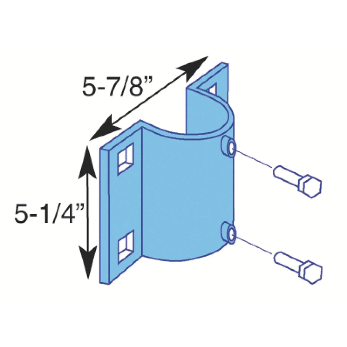 Dock Edge DE86101F Sizeide Leg Holder, Galvanized, 5-7/8" x 5-1/4"
