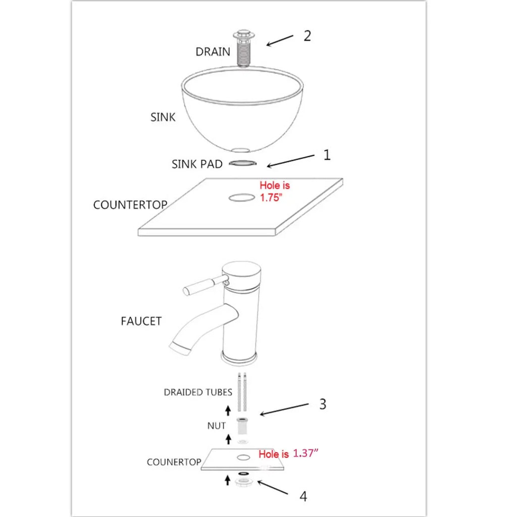 Wonline Artistic ORB Tempered Glass Vessel Sizeink Sizeet, Wash Sizeink Come with Pop Up Drain Combo