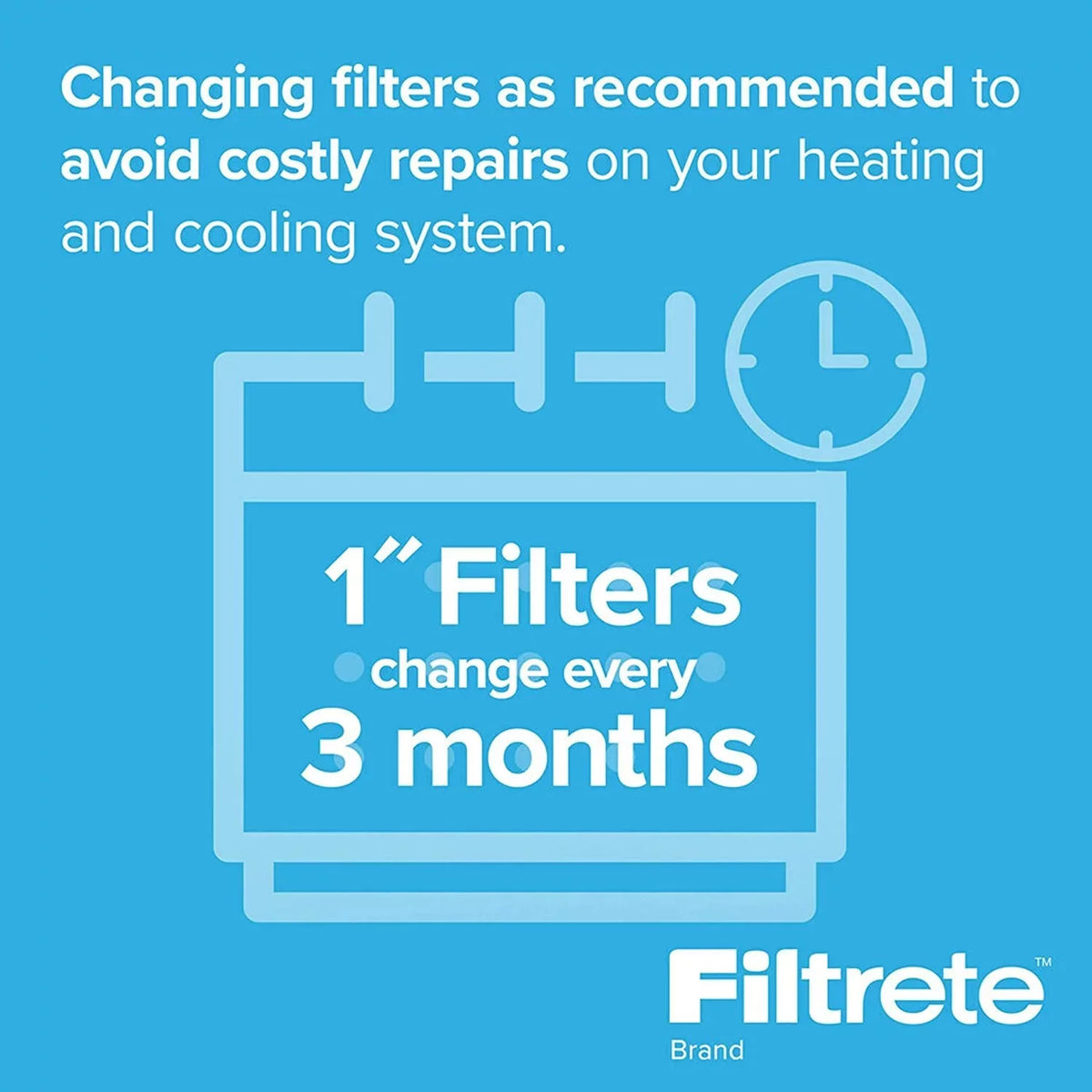 Filtrete 12x20x1 Air Filter, MPR 300, MERV 5, Clean Living Basic Dust 3-Month Pleated 1-Inch Air Filters, 6 Filters