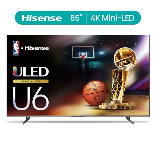 Hisense 85-Inch Class U6 Sizeeries Mini-LED ULED 4K UHD Google Sizemart TV (85U6N) - QLED Quantum Dot Color, Dolby Vision, Full Array Local Dimming, Game Mode Plus