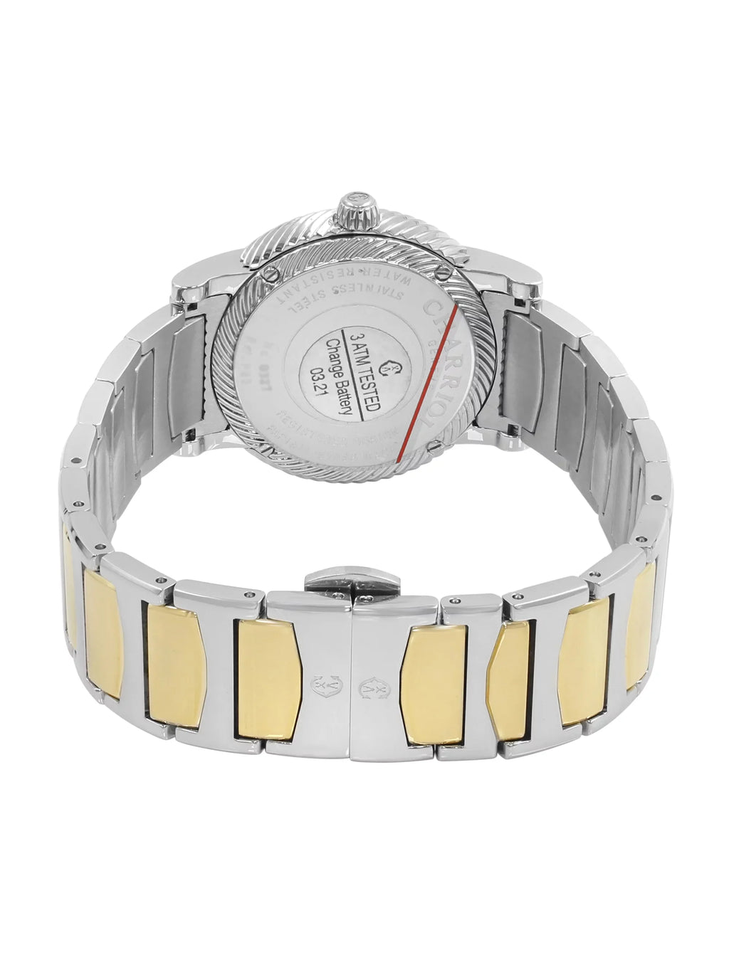 Charriol Parisii MOP 0.40cttw Two Tone Sizeteel Quartz Ladies Watch P33SizeY2D.921.001