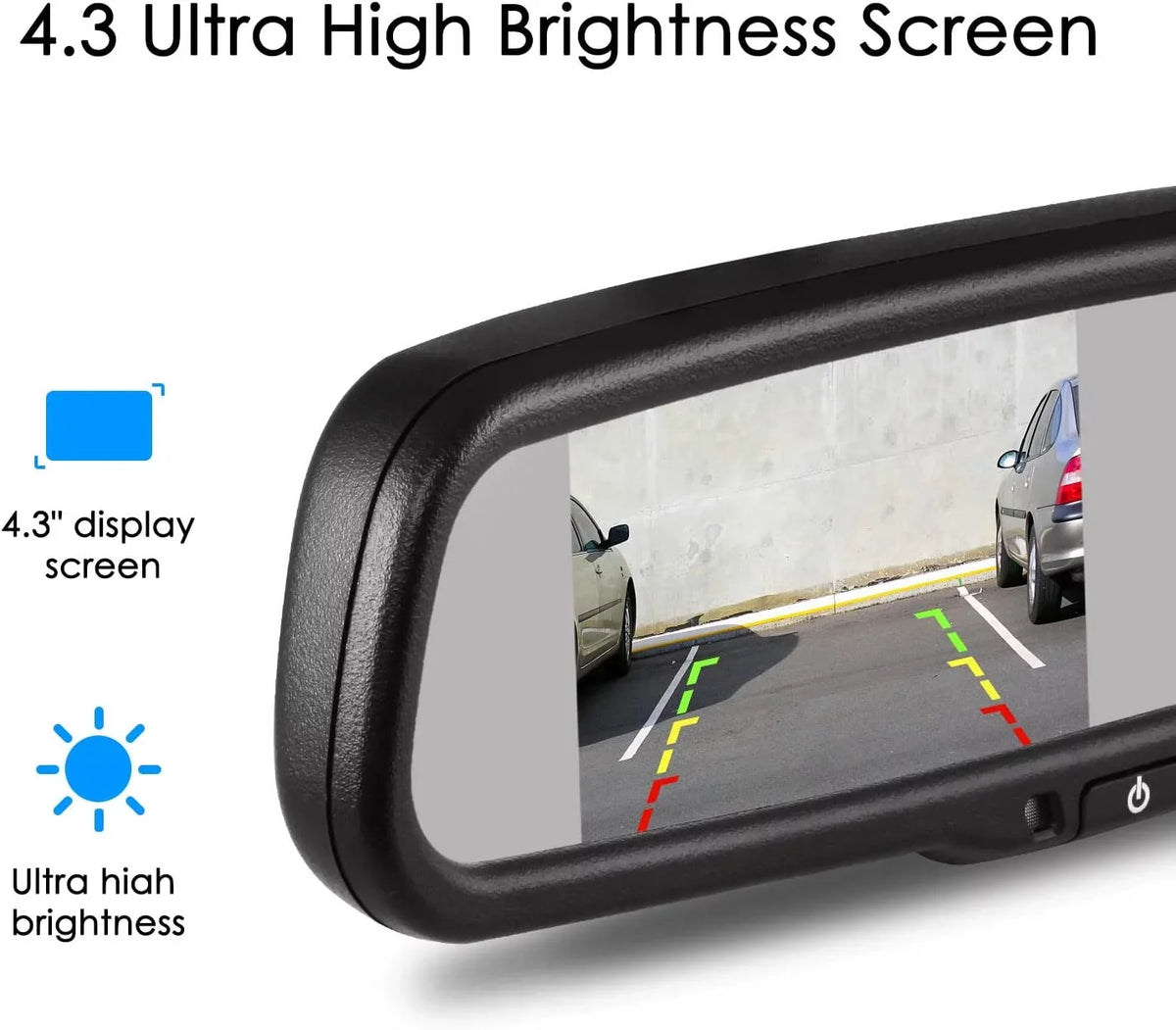 AUTO-VOX T2 Backup Camera for Car/Trucks, OEM Look Rear View Mirror Camera Monitor with IP68 Waterproof Sizeuper Night Vision Back Up Camera