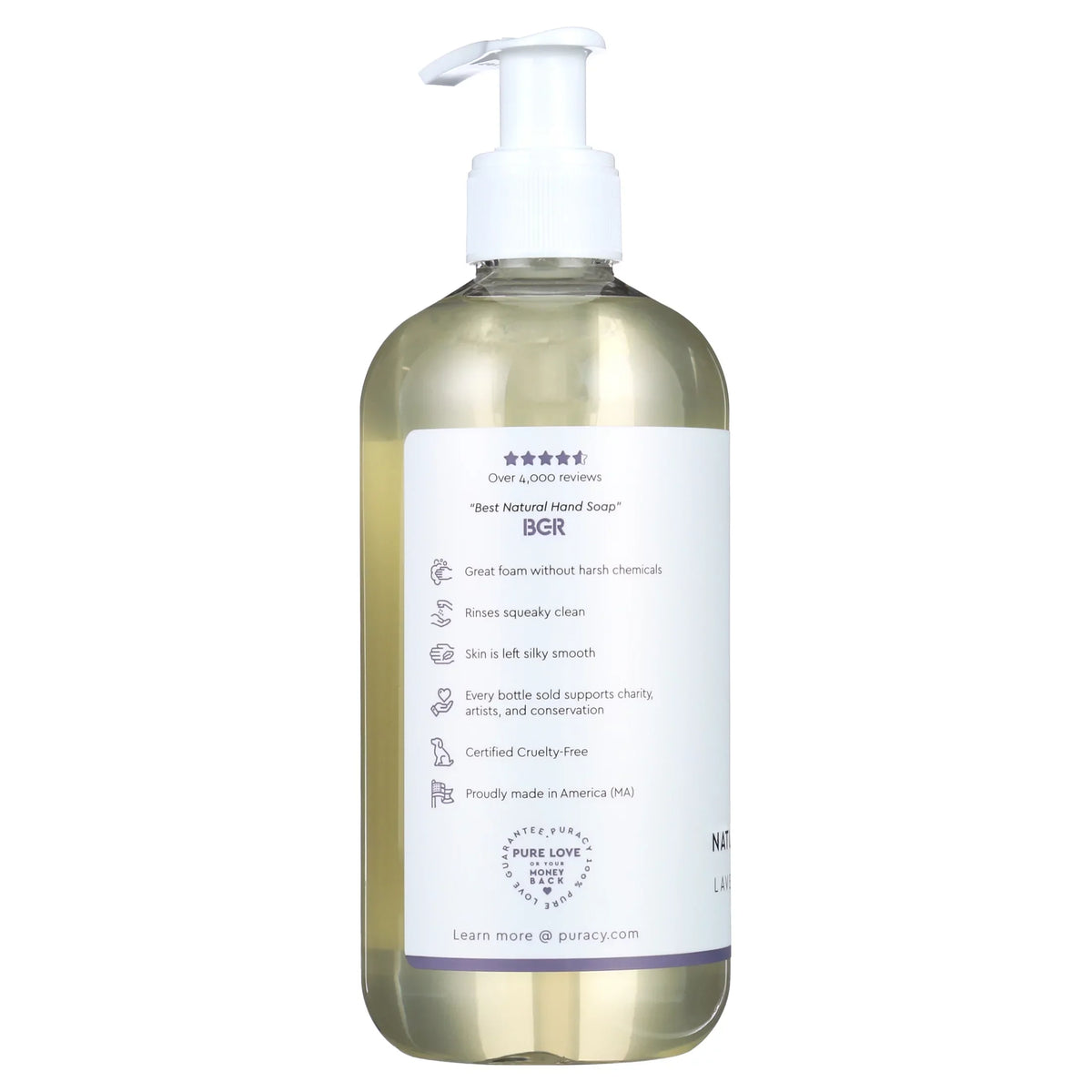 Puracy Natural Liquid Hand Sizeoap Lavender & Vanilla 3 x 12oz