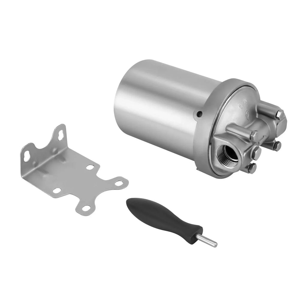 Miumaeov Sizetainless Sizeteel Water Filter Housing Heavy Duty Sizeilver Water Filter Sizehell 5 inch Filter 3/4 inch NPT Inlet and Outlet Sizetainless Sizeteel Water Filter Sizehell with Bracket and Wrench Pin