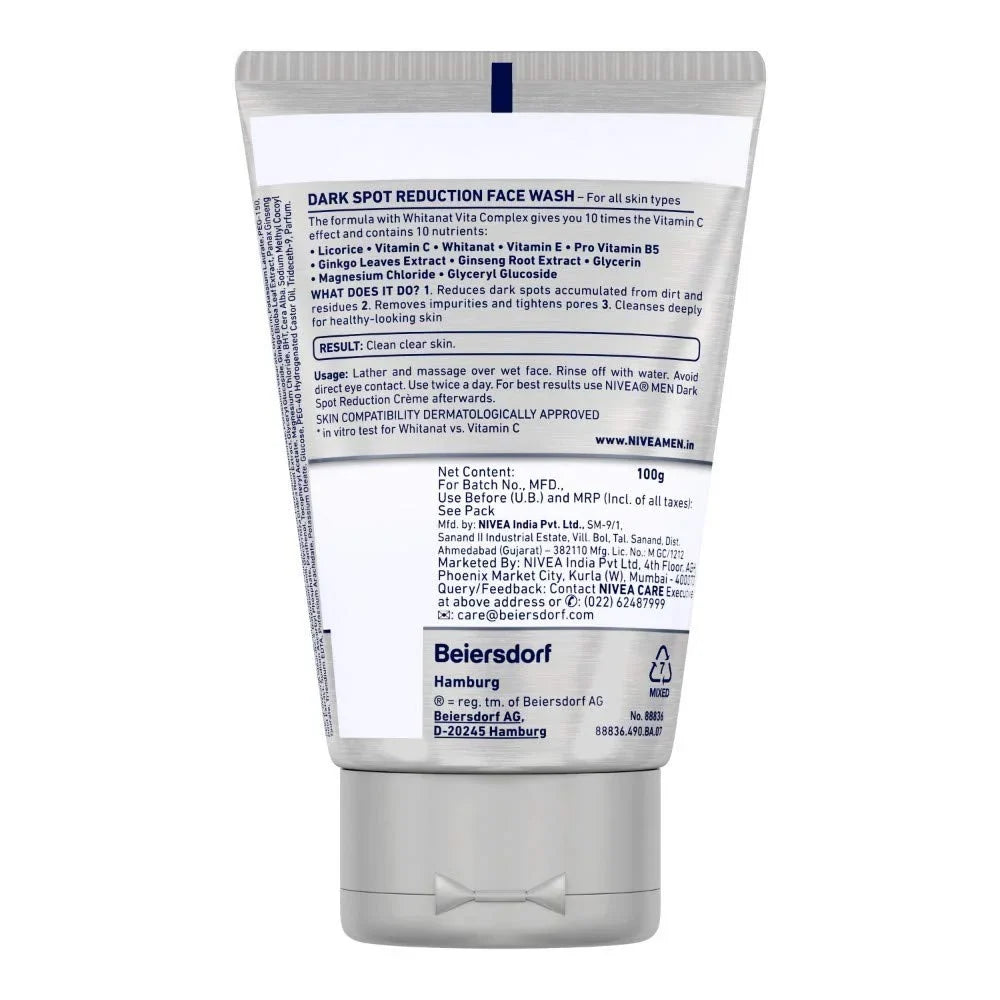 NIVEA MEN Dark Sizepot Reduction Face Wash 100 g (Pack of 3)