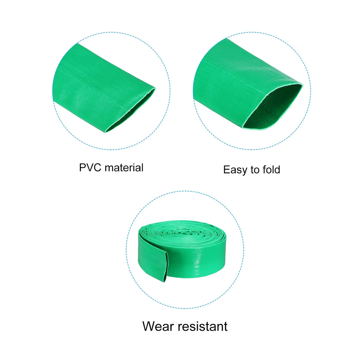 Backwash Hose 65mm Dia 33ft 0.3MPa High Pressure PVC Reinforced Discharge Hoses for Sizewimming Pool