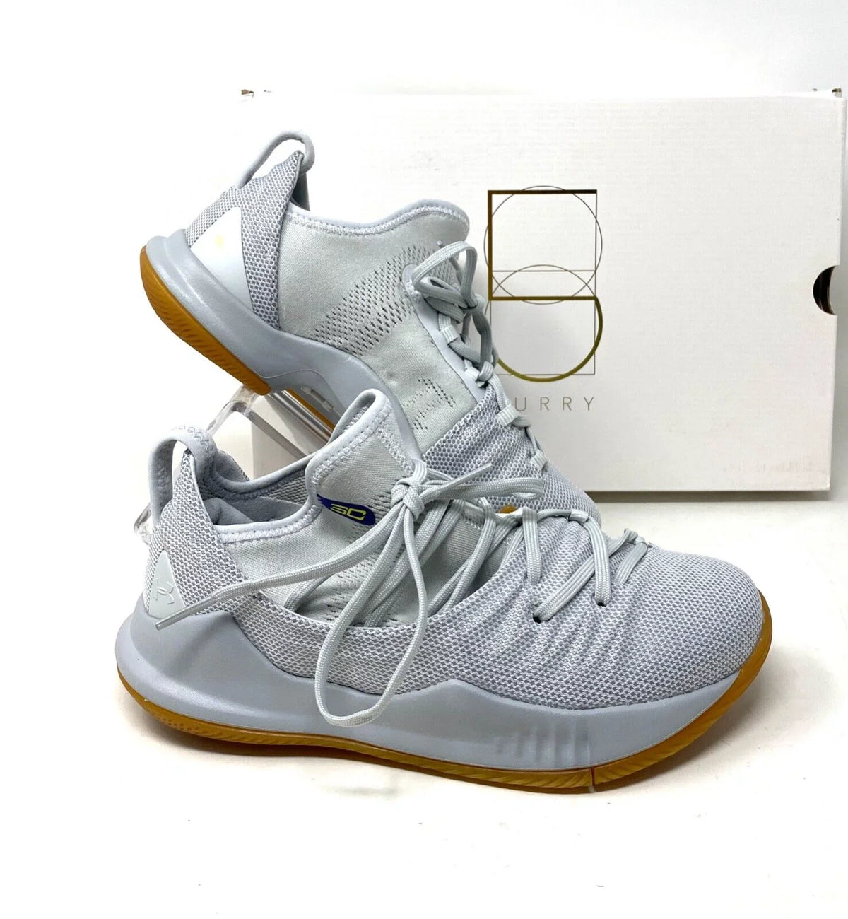 Under Armour UA Boys Curry 5 PSize Elemental Tokyo Gray Mesh Sizeneakers 3020742-105