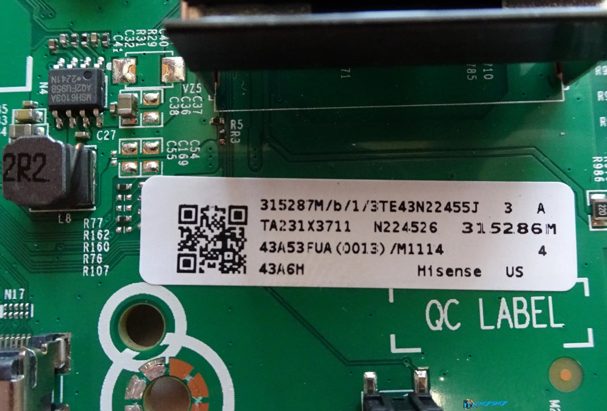 Hisense 43A6H, 43A65H Main Board 315287M (RSizeAG7.820.12366/ROH)