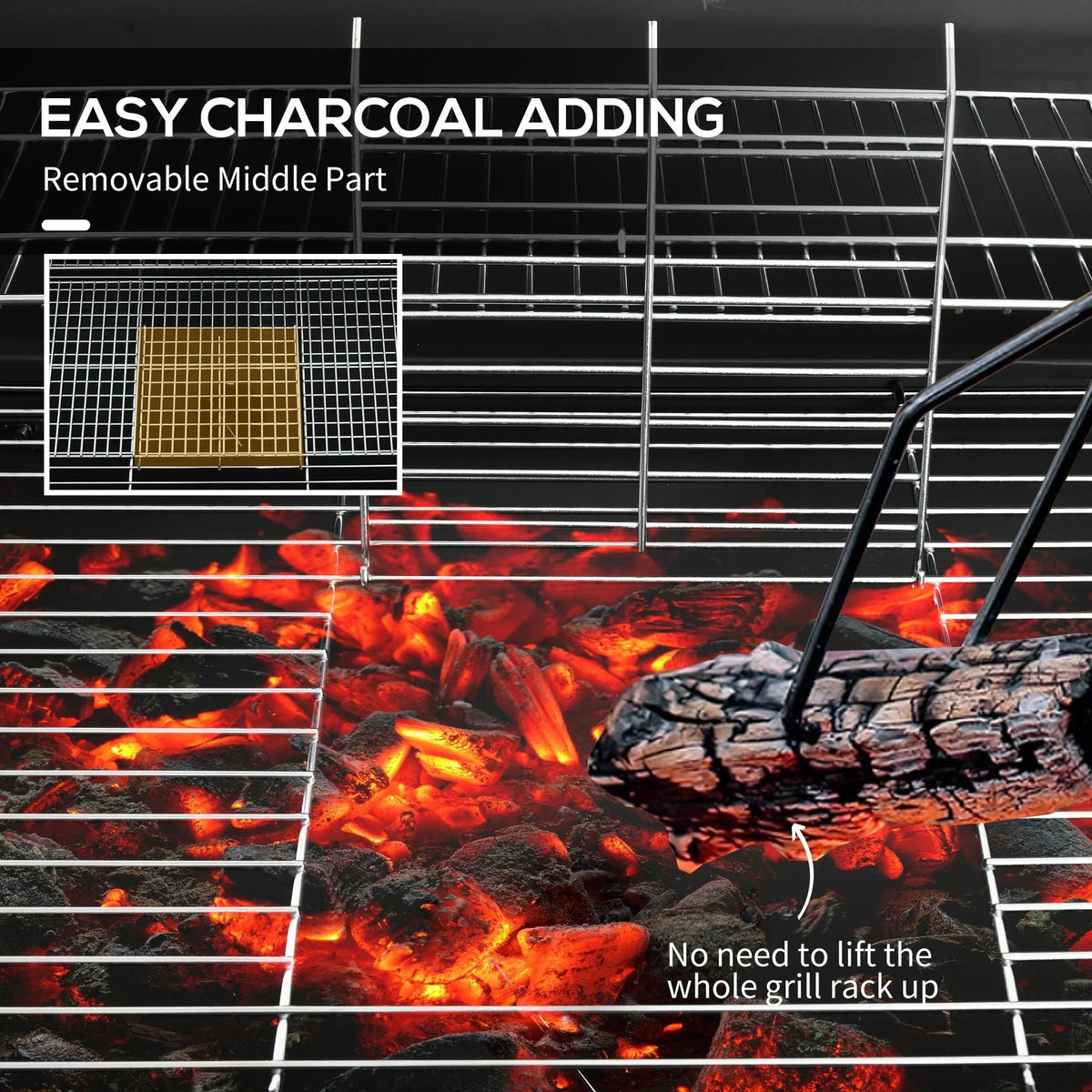 Barrel Charcoal BBQ Grill with 420 sq.in. Cooking Area, Outdoor Barbecue with Wheels, Ash Catcher and Built-in Thermometer for Patio Picnic, Backyard Party, Black