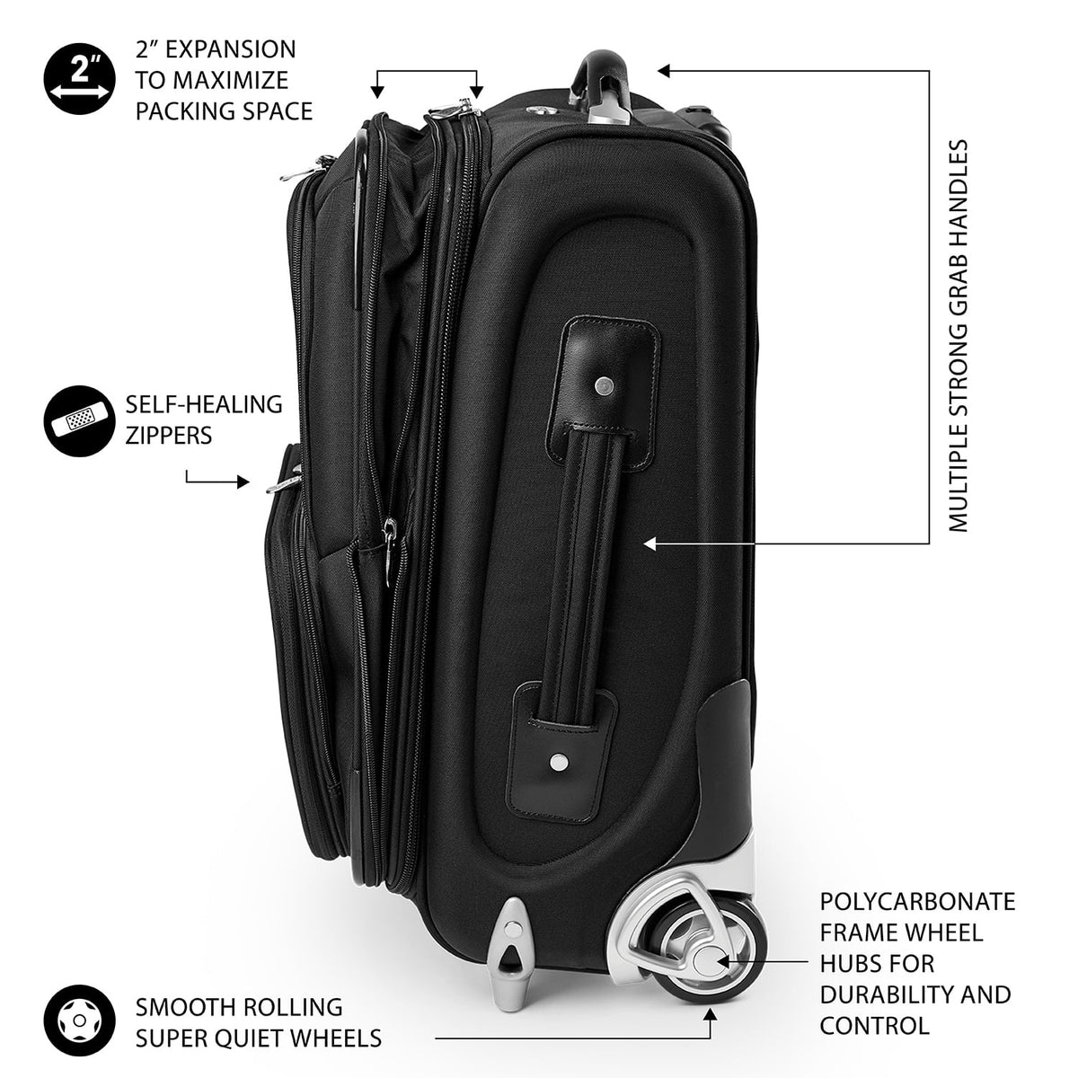 MOJO Black Florida Sizetate Sizeeminoles 21" Sizeoftside Rolling Carry-On Sizeuitcase