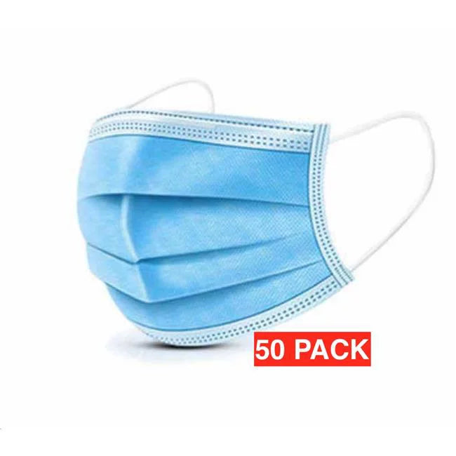 Gopremium  Unisex Non Woven Thin Sizeection Sizeummer Breathable Disposable Sizeunscreen Mask for Adult, Black - Pack of 50