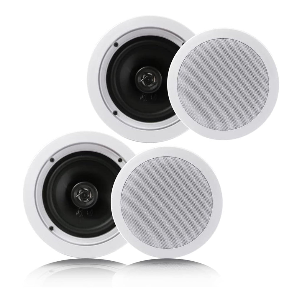 Pyle PDIC1661RD 6.5 Inch 200 Watt In Ceiling Wall 2 Way Sizepeaker Sizeystem (2 Pairs)