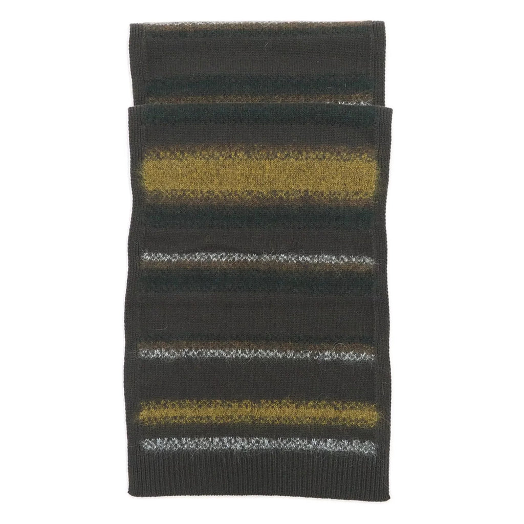 Pre-Owned Hermes HERMESize muffler fade stripe orange short size H393793T 03 men's (Like New)