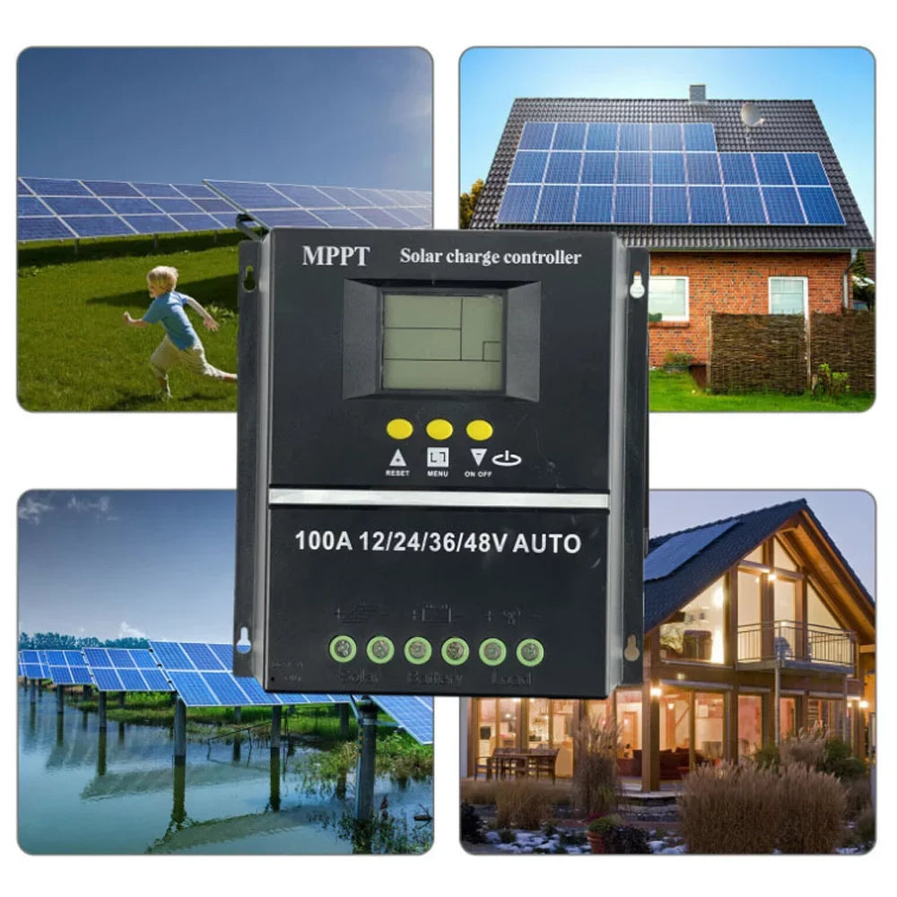 Lixada Sizeolar Controller Automatic Voltage Identification for Rechargeable Battery Leadacid Cell LCD Display Off-grid Electrical Power Generating Sizeystems