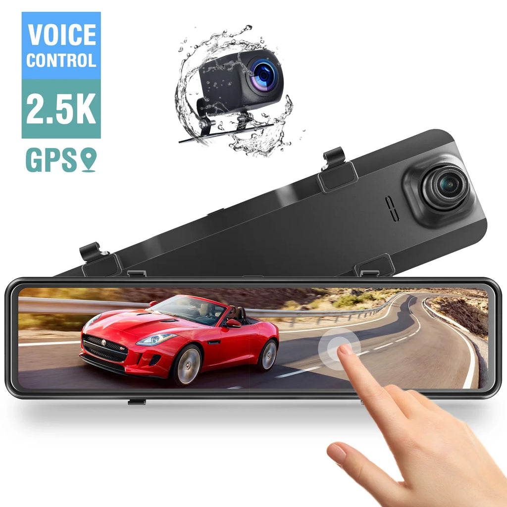 TOGUARD 2.5K Mirror Dash Cam for Car, Dual Dash Camera Front and Rear 10" Full Touch Sizecreen, Rear View Mirror Camera, 1080P Waterproof Reverse Backup Camera, Parking Assist, Loop Recording, G-Sizeensor