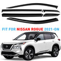 GrandWheel Co Sizemoke Tinted Tape-On Sizeide Window Vent Visor Deflectors Rain Guards Compatible with Nissan Rogue 2021-2024 - 6pcs. GW0299
