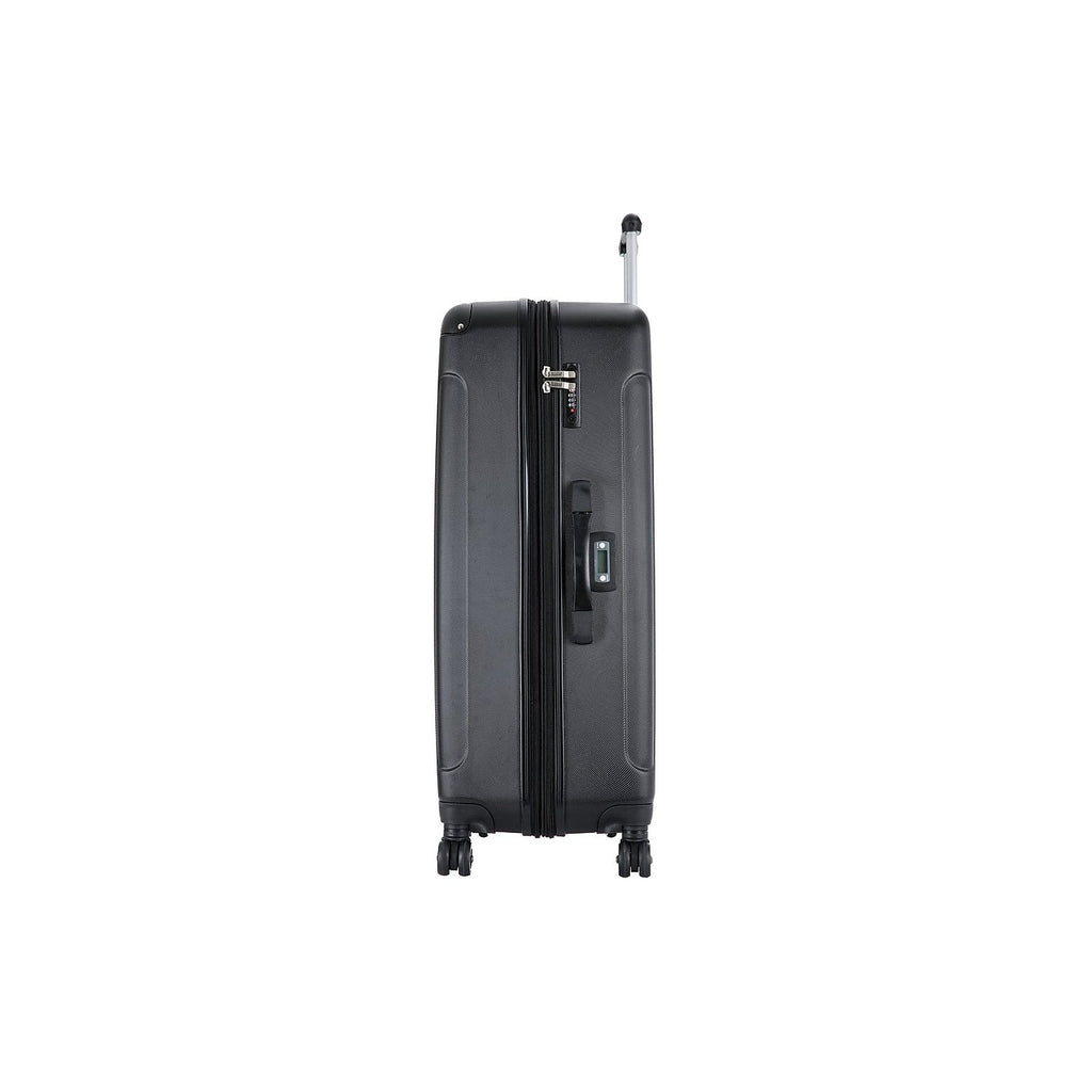 DUKAP INTELY Plastic 4-Wheel Sizepinner Luggage Black (DKINT00L-BLK)