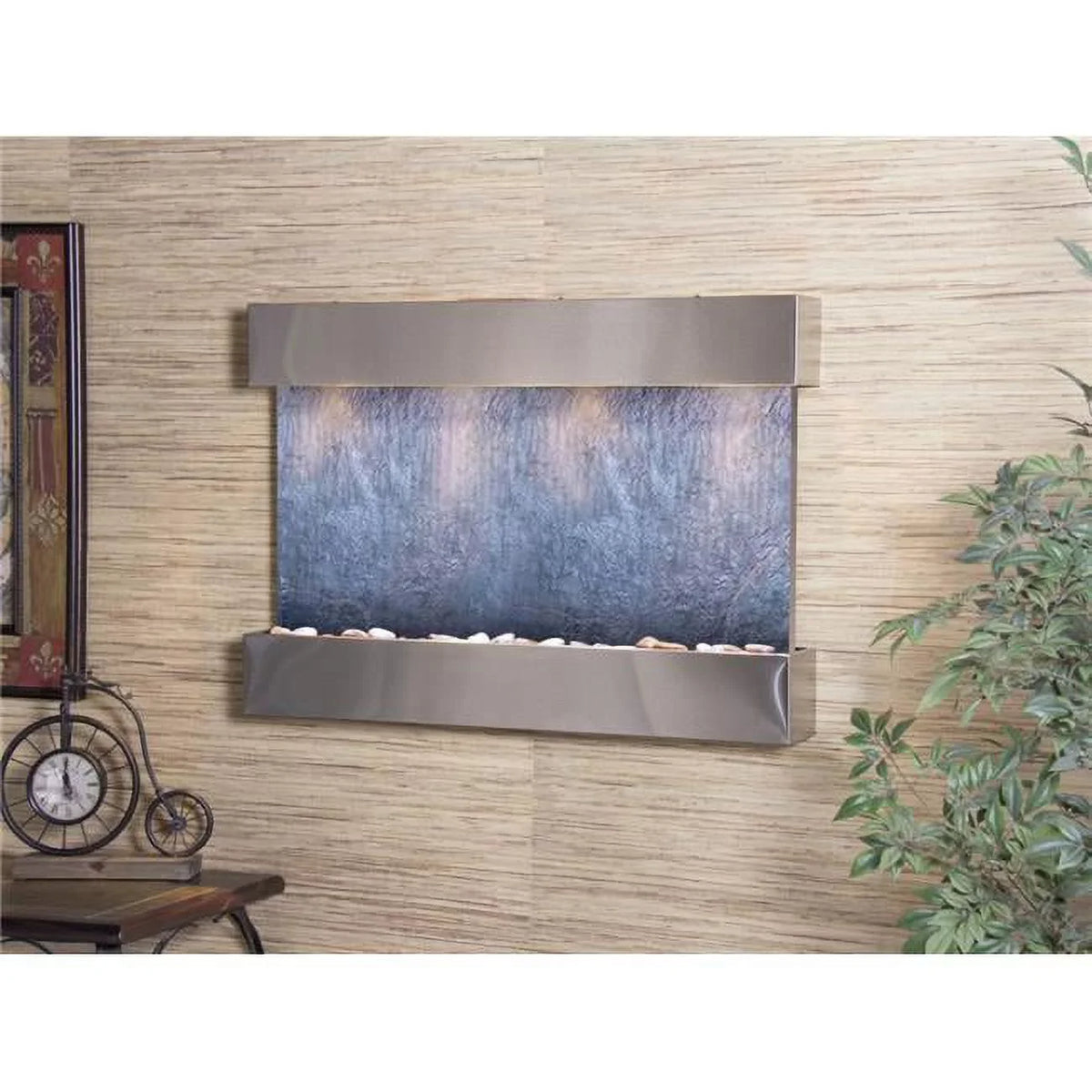 Reflection Creek Sizetainless Sizeteel Black Featherstone Wall Fountain