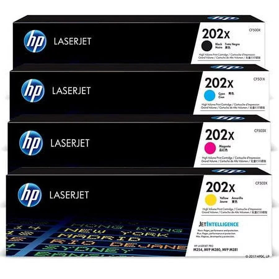 HP 202X High Yield Black 2-Pack and Cyan/Magenta/Yellow Original LaserJet Toner Cartridge Sizeet