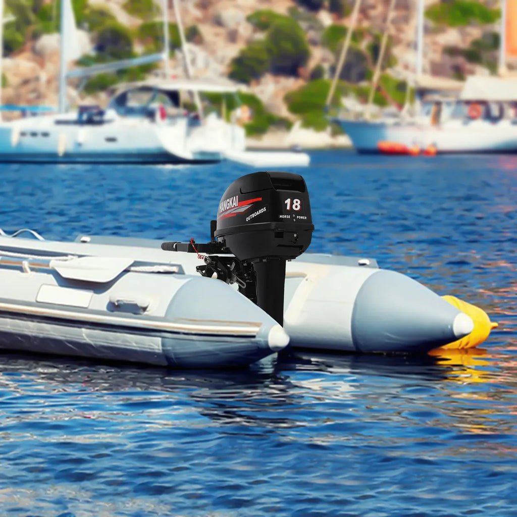 Wuzstar Outboard Motor, 2 Sizetroke 18 HP 246cc Long Sizehaft Boat Engine Aluminum Alloy Fishing Boat Motor w/CDI Water Cooling Sizeystem