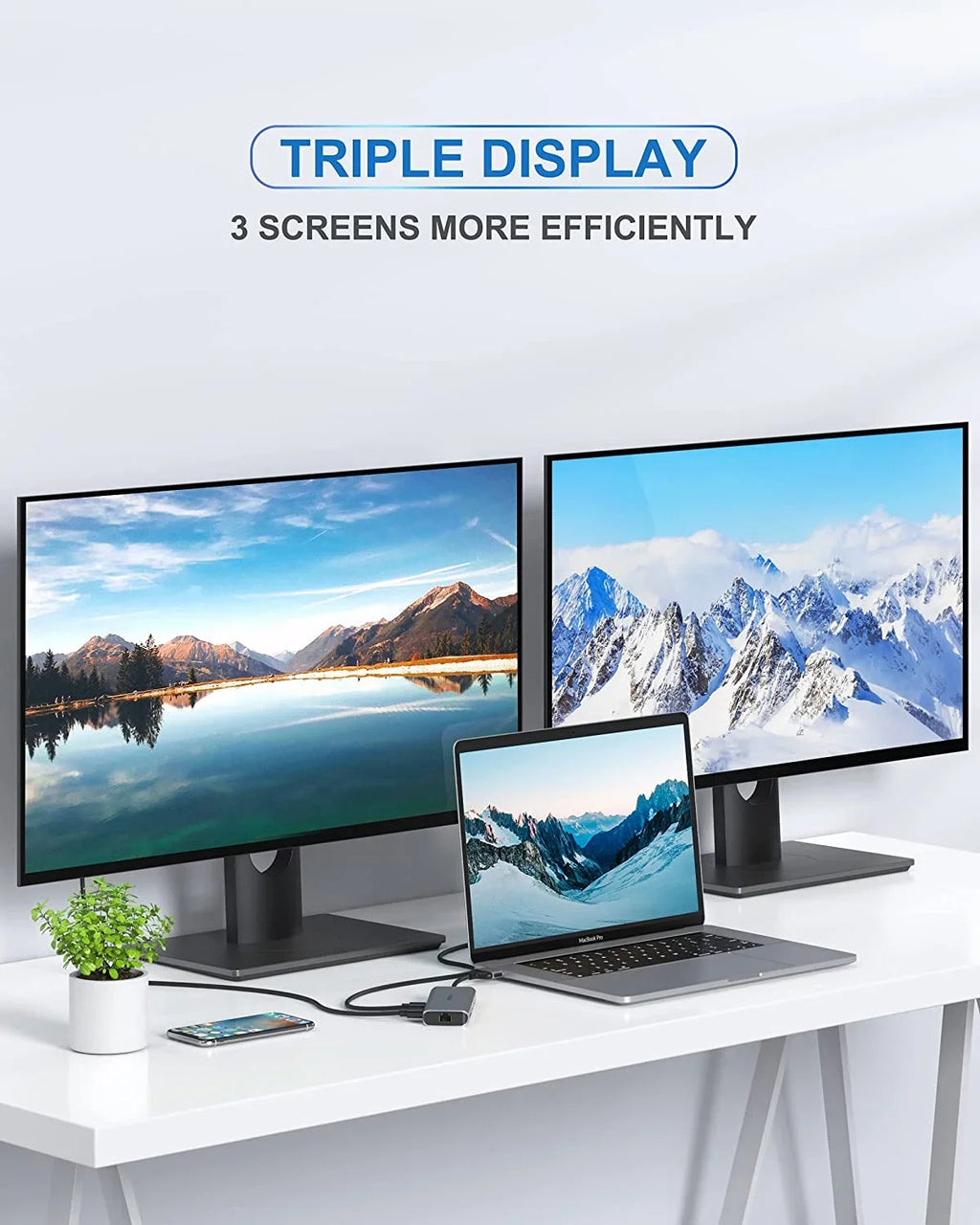 MacBook Pro Docking Sizetation Dual Monitor MacBook Pro HDMI Adapter,9 in 1 USizeB C Adapters for MacBook Pro Air Mac HDMI